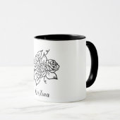Schwarze Rose mit Name Tasse (VorderseiteRechts)