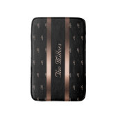 Schwarze Rose, Monogramm Badematte (Vorderseite Vertikal)