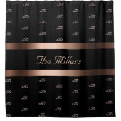 Schwarze Rose, Monogramm Duschvorhang (Vorderseite)