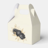 Schwarze Rose-Monogramm-Hochzeit Geschenkschachtel (Rückseite)