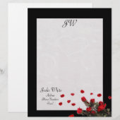 Schwarze Rose - Monogramm Letterhead Briefkopf (Vorne/Hinten)