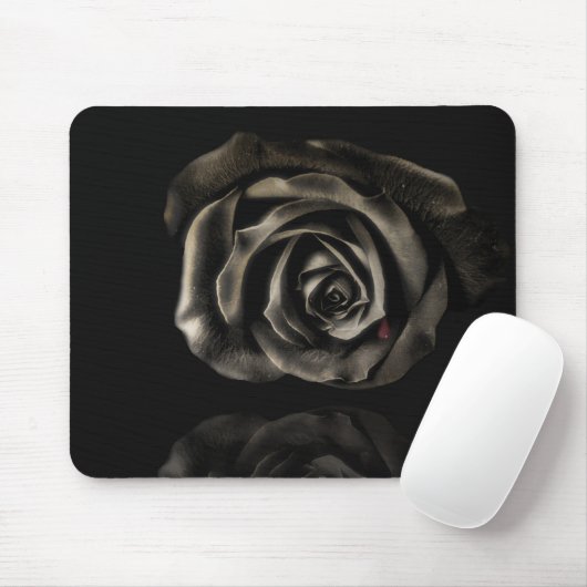 Schwarze Rose Mousepad (Mit Mouse)