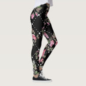 Schwarze Rose Muster Leggings der Frauen (Rechts)