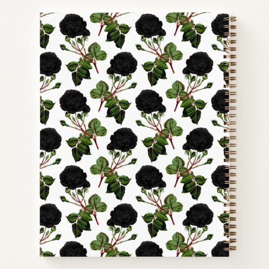 Schwarze Rose Notizblock (Rückseite)