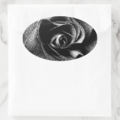 SCHWARZE ROSE OVALER AUFKLEBER (Tasche)