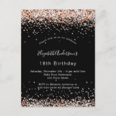 Schwarze Rose Party Einladung Postkarte (Vorderseite)