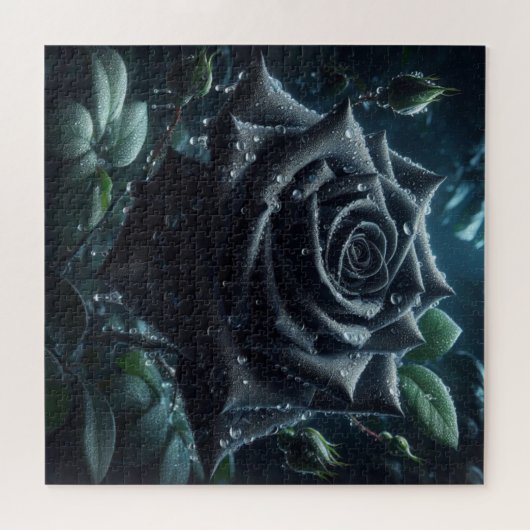Schwarze Rose Puzzle (Horizontal)