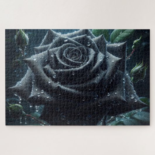 Schwarze Rose Puzzle (Horizontal)
