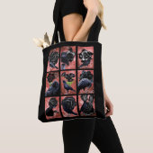 Schwarze Rose-Raben und Krähen Gothic Art Collage Tasche (Von Nahem)