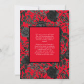 Schwarze Rose Red School Colors Abschluss Einladung (Rückseite)