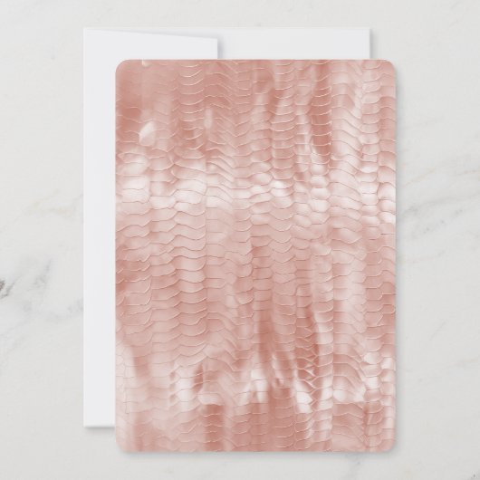 Schwarze Rose Rosa Muschel Einladung (Rückseite)