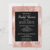 Schwarze Rose Rosa Muschel Einladung (Vorderseite)