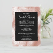 Schwarze Rose Rosa Schlangenhaut Einladung (Stehend Vorderseite)