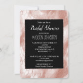 Schwarze Rose Rosa Schlangenhaut Einladung (Vorderseite)