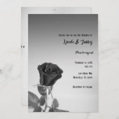 Schwarze Rose Rose Romantische Elegante Einladung (Vorne/Hinten)