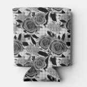 Schwarze Rose, Rose, Schwarz und Grau Dosenkühler (Rückseite)