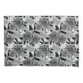 Schwarze Rose, Rose, Schwarz und Grau, Schwarzes M Kissenbezug (Vorderseite)