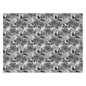 Schwarze Rose, Rose, Schwarz und Grau Tischdecke (Vorderseite (Horizontal))