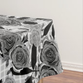 Schwarze Rose, Rose, Schwarz und Grau Tischdecke (Beispiel)
