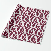 Schwarze Rose Rotes Weißes Muster Geschenkpapier (Ungerollt)