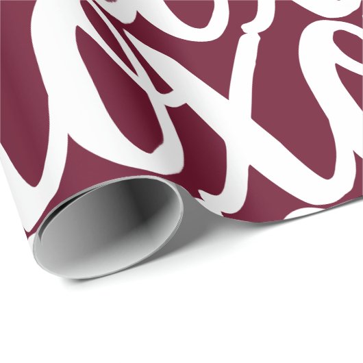 Schwarze Rose Rotes Weißes Muster Geschenkpapier (Rolleneckpunkt)