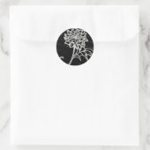Schwarze Rose Runder Aufkleber (Tasche)