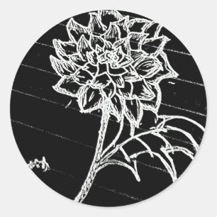 Schwarze Rose Runder Aufkleber