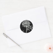 Schwarze Rose Runder Aufkleber (Umschlag)