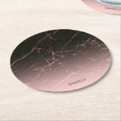 Schwarze Rose Runder Pappuntersetzer (Angewinkelt)