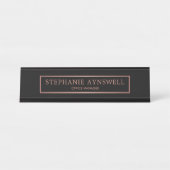 Schwarze Rose Schreibtischnamensplakette (Vorderseite )