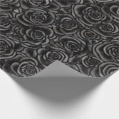 Schwarze Rose Schwarz Dunkelblume Muster Gothic Geschenkpapier (Ecke)