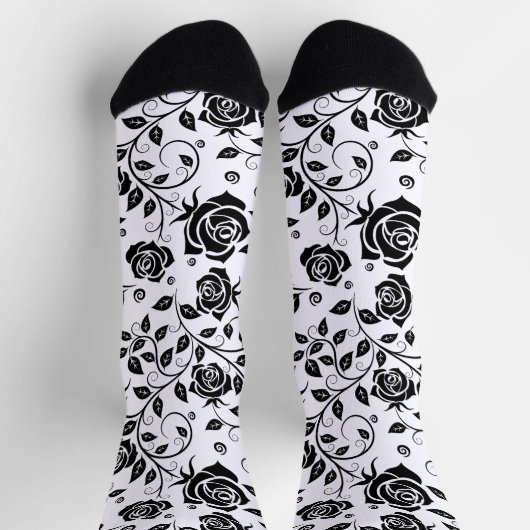 Schwarze Rose Socken (Oben)