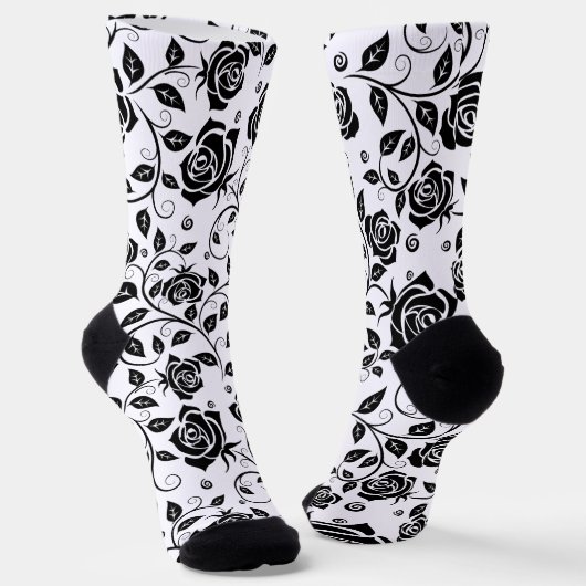 Schwarze Rose Socken (Gewinkelt)