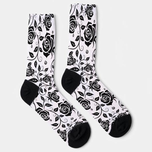 Schwarze Rose Socken (Rechts)