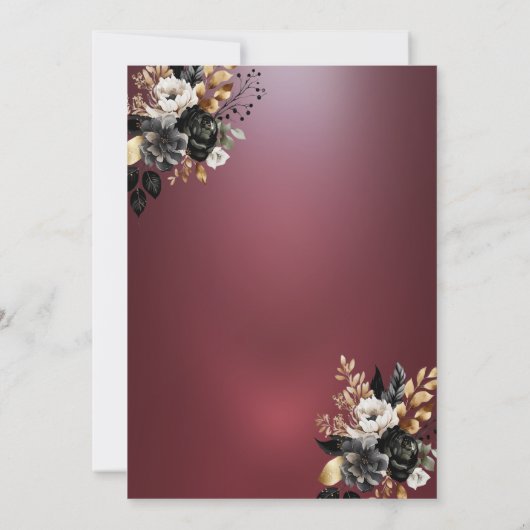 Schwarze Rose String Light Red Retirement Party Einladung (Rückseite)