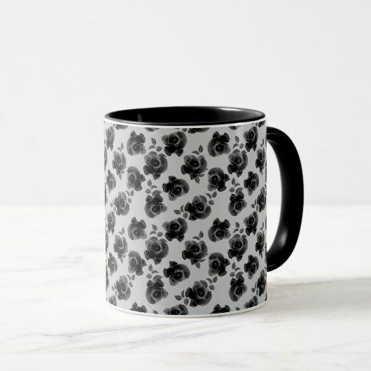 Schwarze Rose Tasse (VorderseiteRechts)