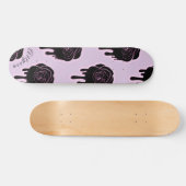Schwarze Rose Tropfen Dripping & Girls Name Pink G Skateboard (Horizontal)