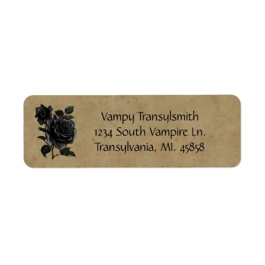 Schwarze Rose über braunem Pergament Gothic (Vorne)