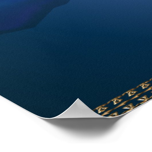 Schwarze Rose und Dagger Poster (Ecke)