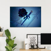 Schwarze Rose und Dagger Poster (Heimbüro)