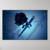 Schwarze Rose und Dagger Poster (Vorne)