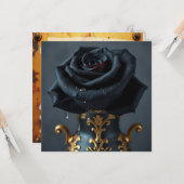 Schwarze Rose und Goldvase-Blank Karte (Vorderseite/Rückseite Beispiel)