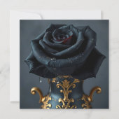 Schwarze Rose und Goldvase-Blank Karte (Vorderseite)