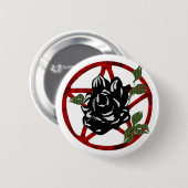Schwarze Rose und Pentagram Button (Vorne & Hinten)