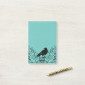 Schwarze Rose und "Raven Post-it"-Notizen Post-it Klebezettel (Auf Schreibtisch)