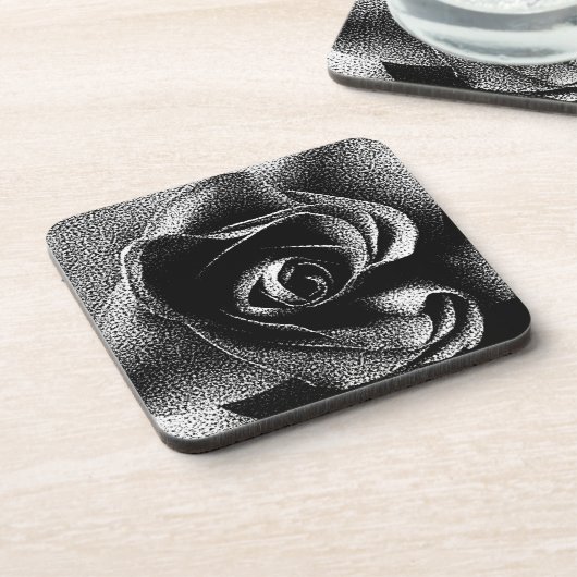 SCHWARZE ROSE UNTERSETZER (Linke Seite)