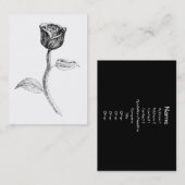 Schwarze Rose Visitenkarte (Vorne/Hinten)