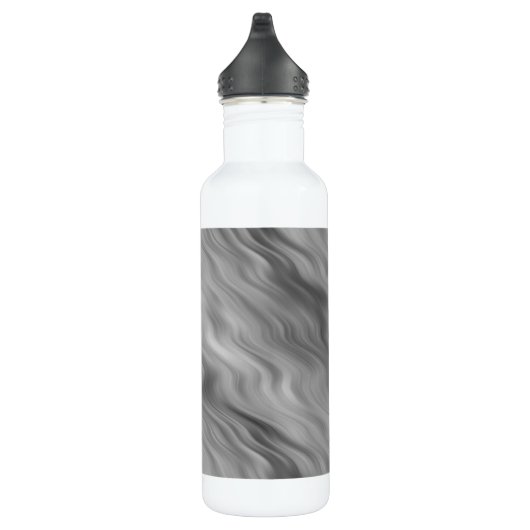 Schwarze Rose Wavy Textur Trinkflasche (Rechts)