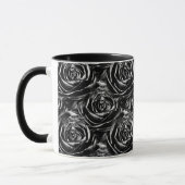 Schwarze Rose Zentrum Abstraktes Foto Muster Tasse (Links)