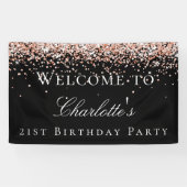 Schwarze Rose zum Geburtstag Banner (Horizontal)